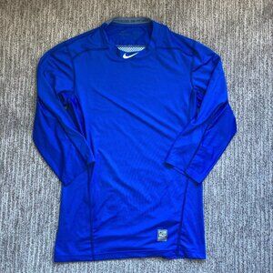 Men's Small Nike Pro Hypercool 3/4 sleeve Baseball Shirt Dri Fit Blue Gray MLB